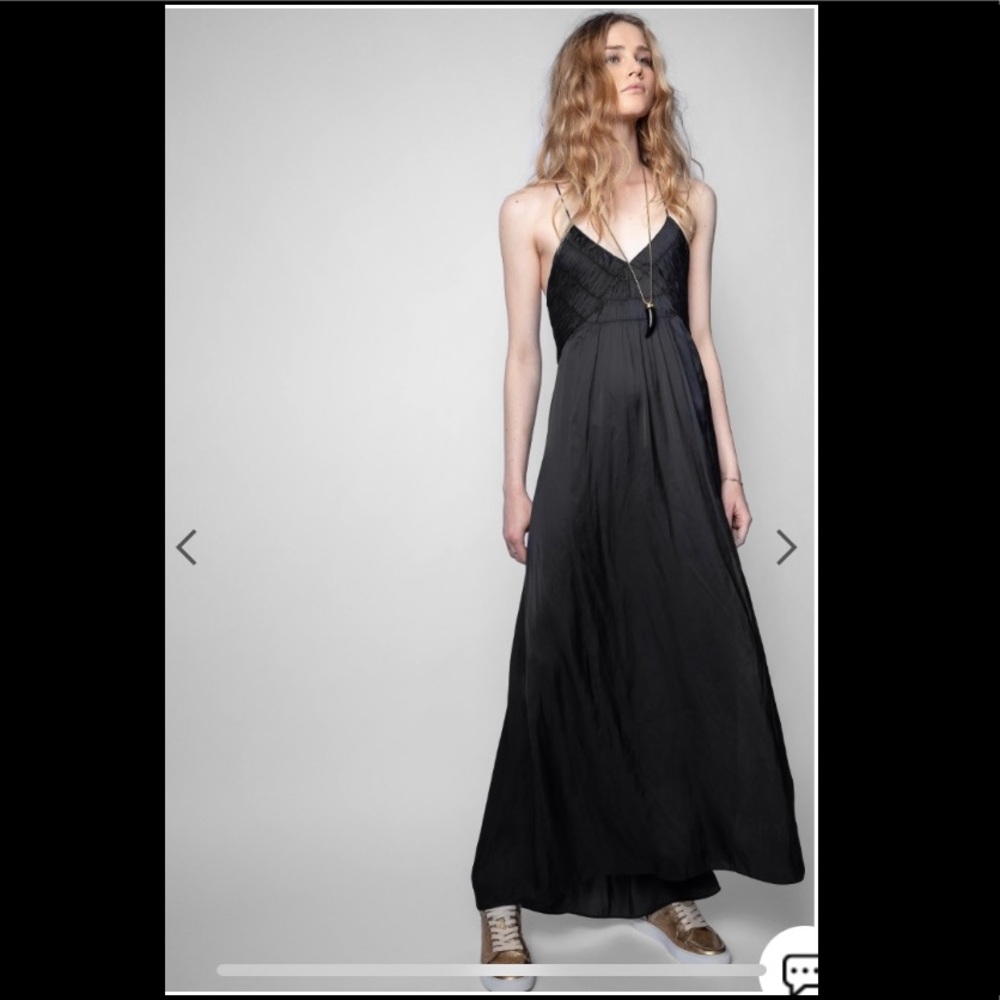 Black silk like dress
